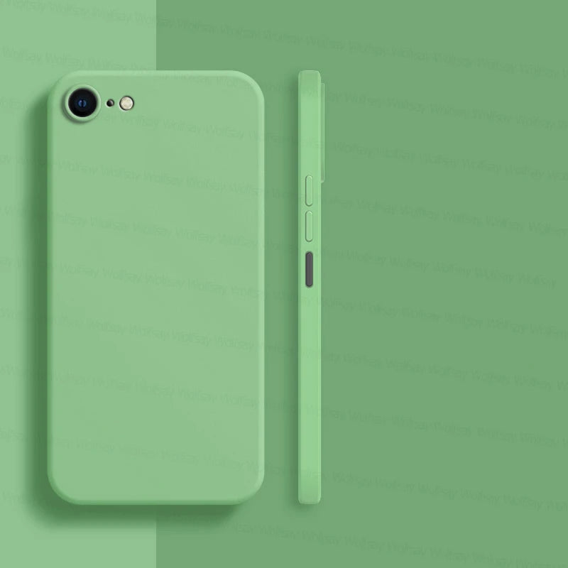Para iPhone 8 funda para iPhone SE 2022 2020 7 8 Plus funda de lujo a prueba de golpes suave TPU silicona líquida funda trasera de teléfono