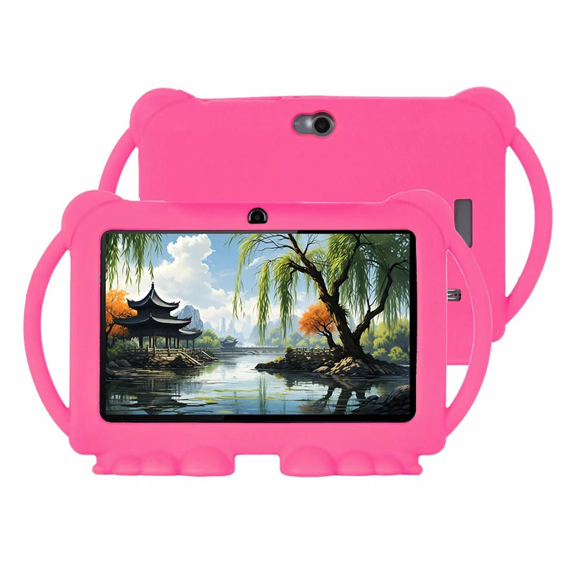 Nueva Tablet Infantil de 7 Pulgadas con Funda Protectora de Dibujos Animados, WiFi 5G, Android, para Aprendizaje y Educación, Tablet PC para Niños, 4GB RAM, 64GB ROM