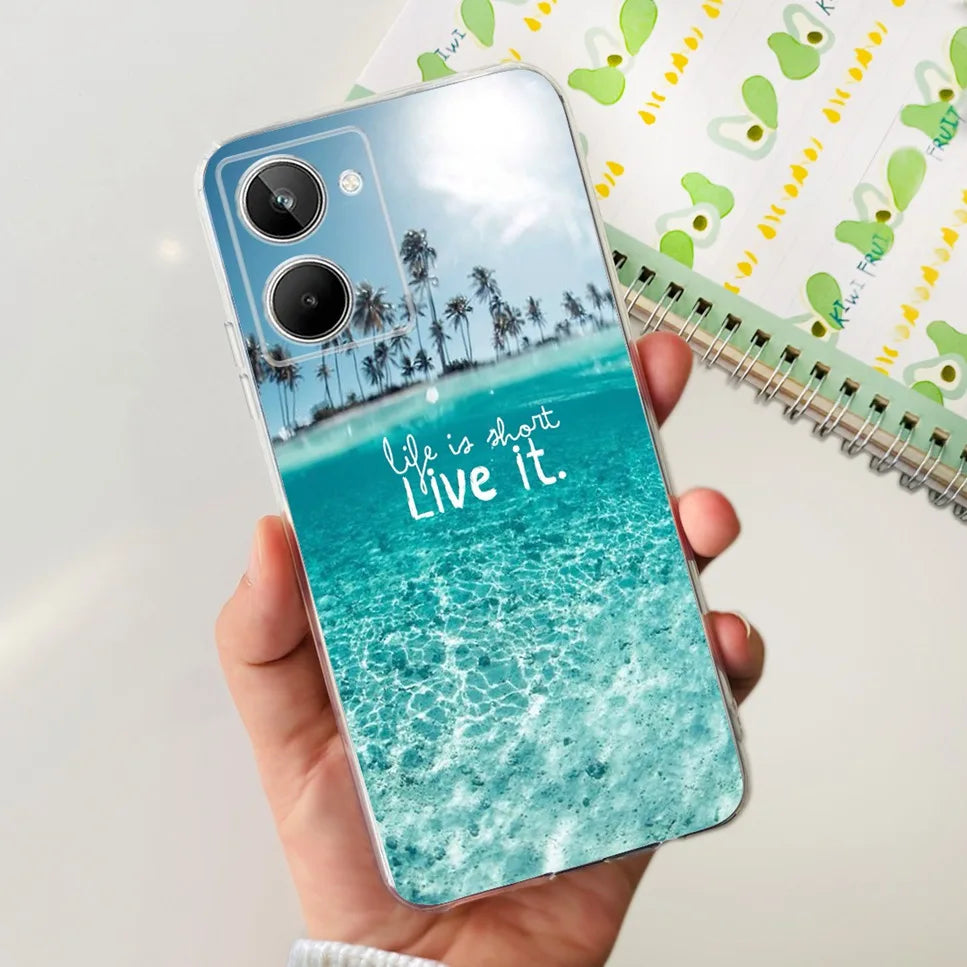 Para Realme 10 4G RMX3630 funda de teléfono suave de silicona TPU a prueba de golpes para Realme 10 funda protectora trasera con diseño de dibujos animados bonitos
