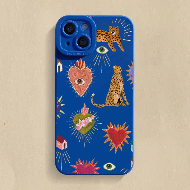Funda de teléfono con ojos de leopardo florales para Xiaomi Mi 14T 13T 12T Pro 14 13 12 11 Lite 5G NE Poco F6 F5 X5 M6 X7 Pro funda suave de silicona