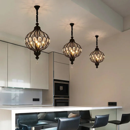 Lámparas colgantes tipo farol de estilo americano, luces colgantes para mesa de comedor, cocina, sala de estar, dormitorio, pasillo, lámparas industriales led