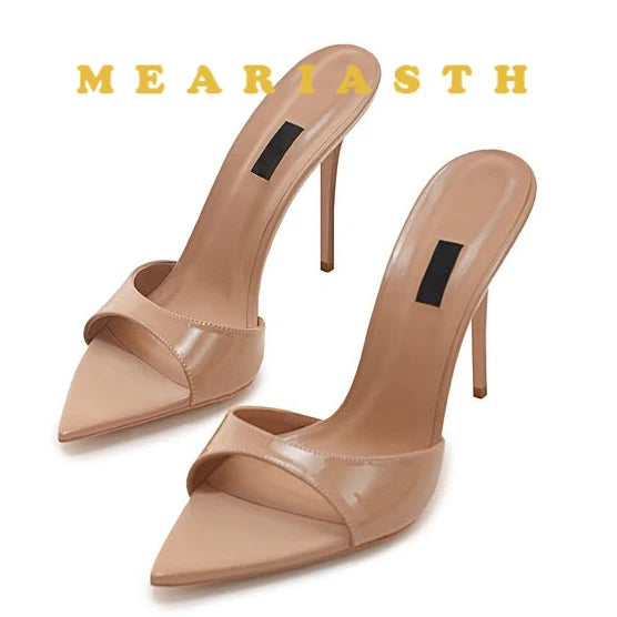 Zapatillas de crin de verano, zapatos de mujer, Sandalias de tacón de aguja súper alto, sandalias de mujer con punta abierta y pasarela para fiesta, talla grande 44
