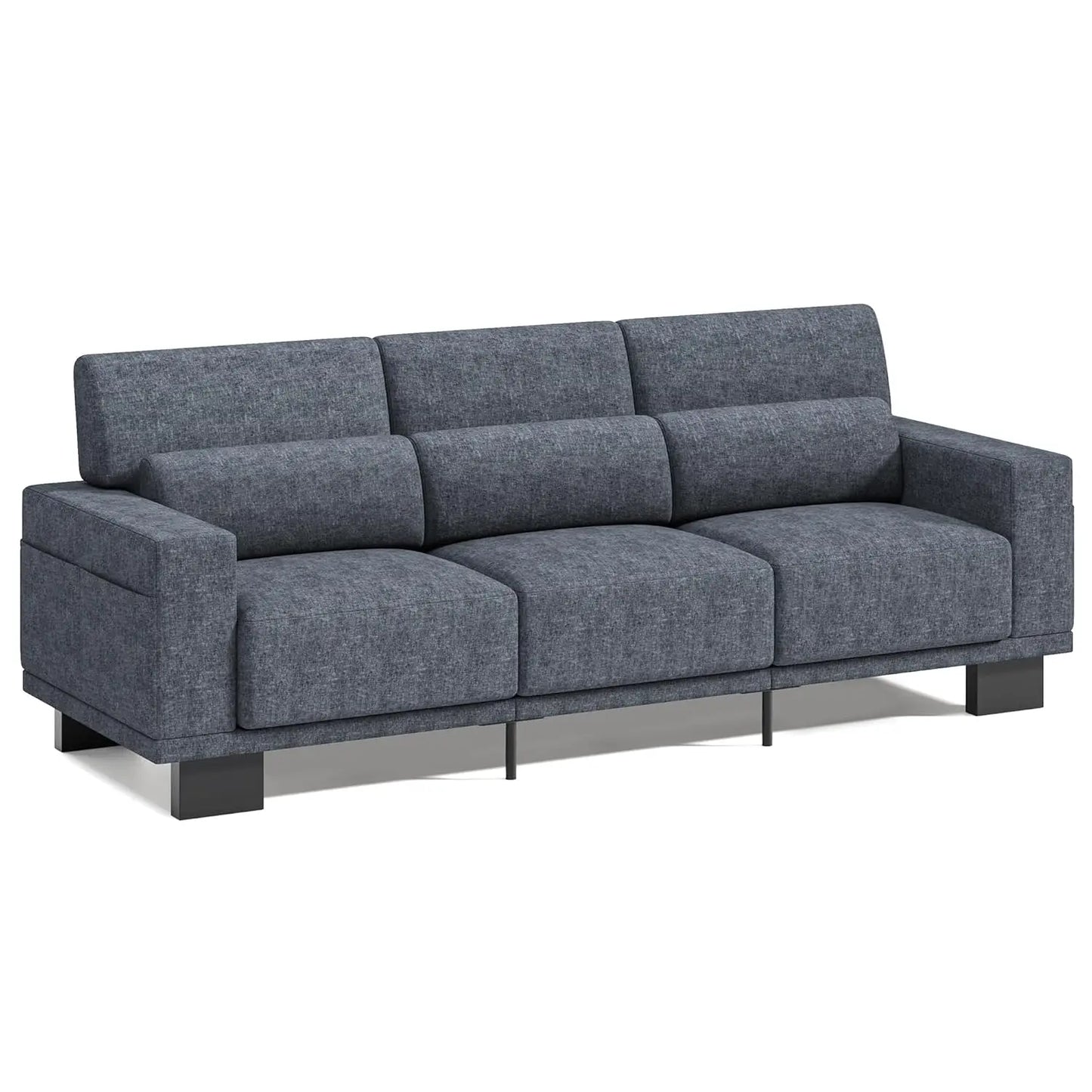 Sofá Moderno de 3 Plazas de 89 Pulgadas, Tapizado en Chenilla, con Reposabrazos Anchos y Cojines Profundos, para Sala de Estar, Dormitorio o Apartamento, Color Gris Oscuro, Personalizable