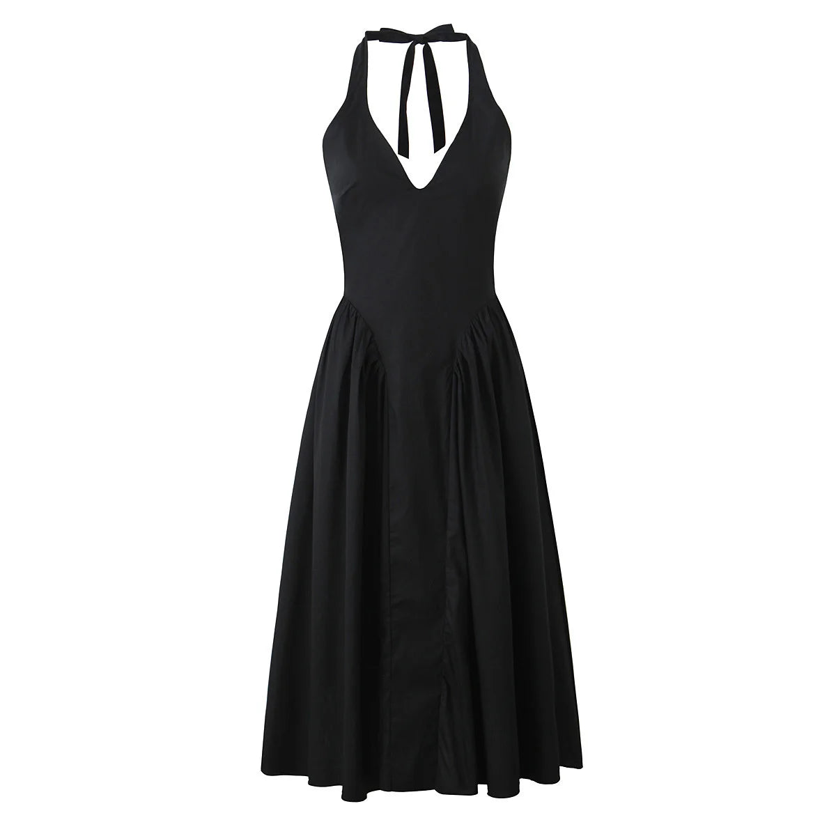 YENKYE-vestido Sexy con espalda descubierta para mujer, vestido verde elegante con cuello Halter, cintura baja, corte en A, Midi, vestidos de fiesta de noche de verano, bata de algodón