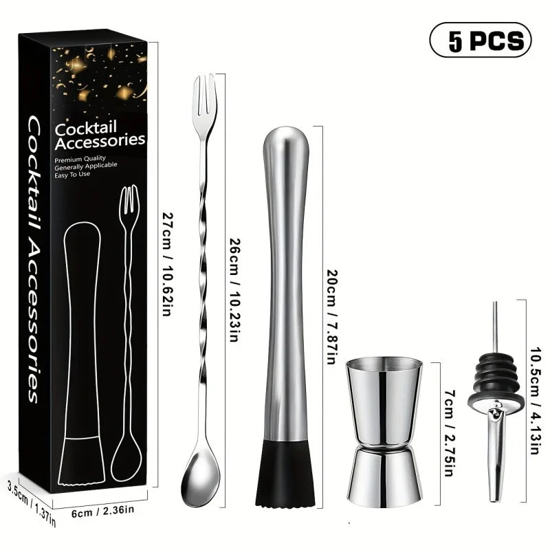Juego de coctelera y barra, mezclador profesional de Margarita, coctelera de bebidas y Jigger medidor y cuchara mezcladora, herramientas de Bar