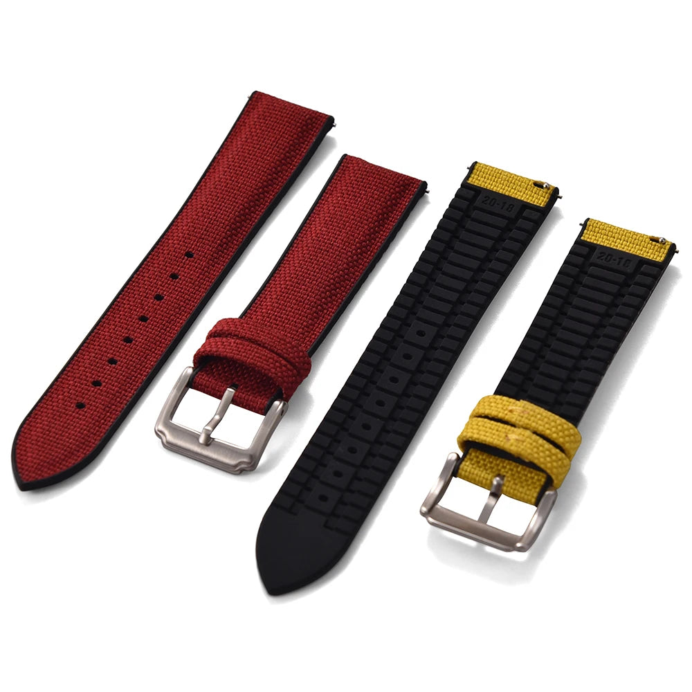 Correa de goma de lona de vela de 18, 19, 20, 21 y 22 mm, correa de nailon de liberación rápida, pulsera universal de silicona para Cartier, Seiko, Omega