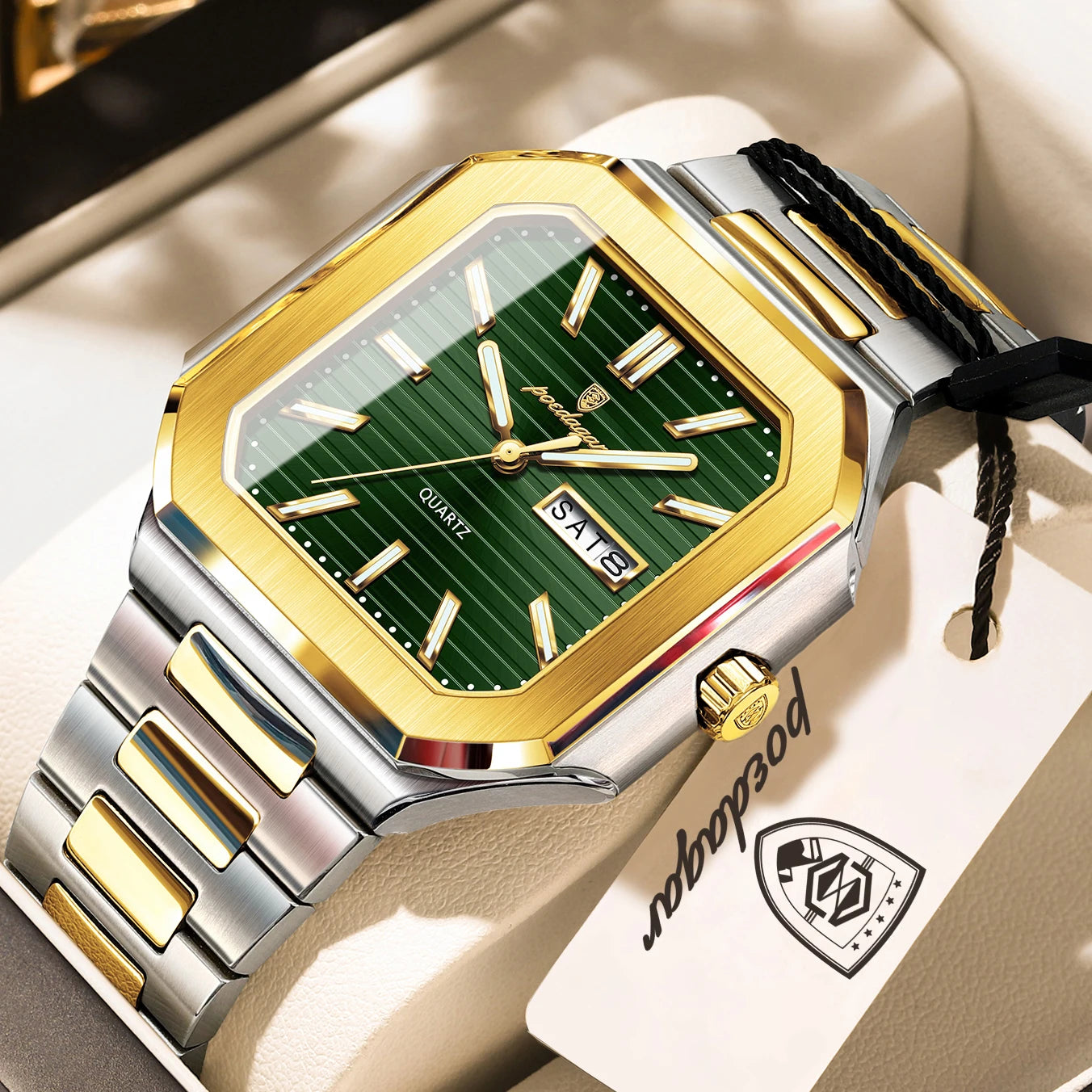 Reloj POEDAGAR de negocios para hombre, resistente al agua, luminoso, con fecha, semana, relojes clásicos para hombre, Reloj de pulsera de cuarzo de acero inoxidable para hombre