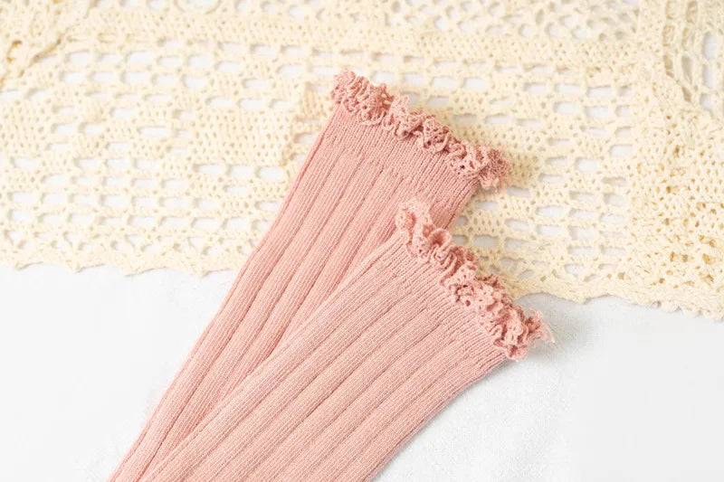 Calcetines Largos con Encaje para Niñas
