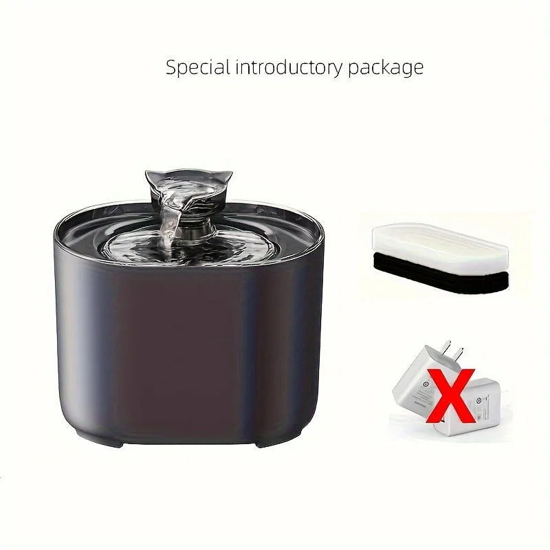 Fuente de agua para mascotas de 2,2 L, fuentes con dispensador automático de agua, agua potable dulce y filtrada y susurro, 1 ud.