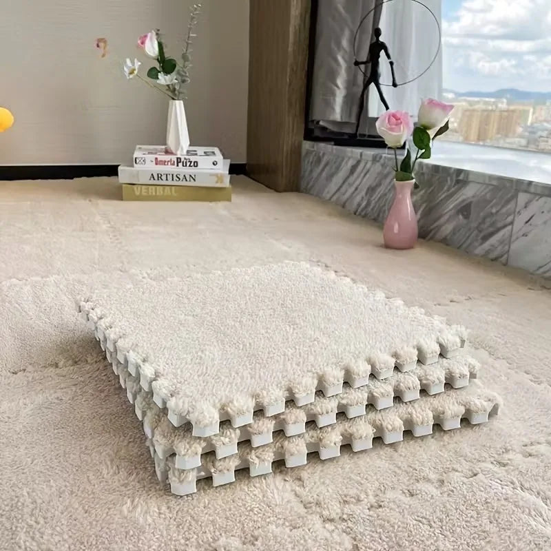 Alfombra de juego de felpa para bebés de 4-20 piezas, sin BPA, entrelazado, DIY, alfombra de juego para niños, decoración del hogar, alfombra de protección del suelo