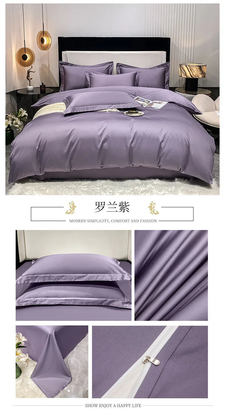 Juego de cama de lujo 100% algodón egipcio funda nórdica funda de almohada Ru Europa doble tamaño Queen King ropa de cama juegos de sábanas suaves