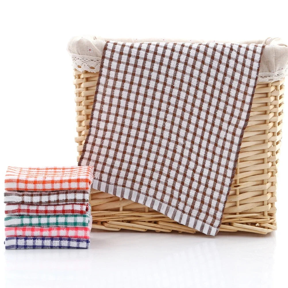 Toallas de cocina de algodón, 6 uds., absorbentes, sin pelusa, Catering, restaurante, paños para platos, paño de limpieza, toalla de limpieza de cocina