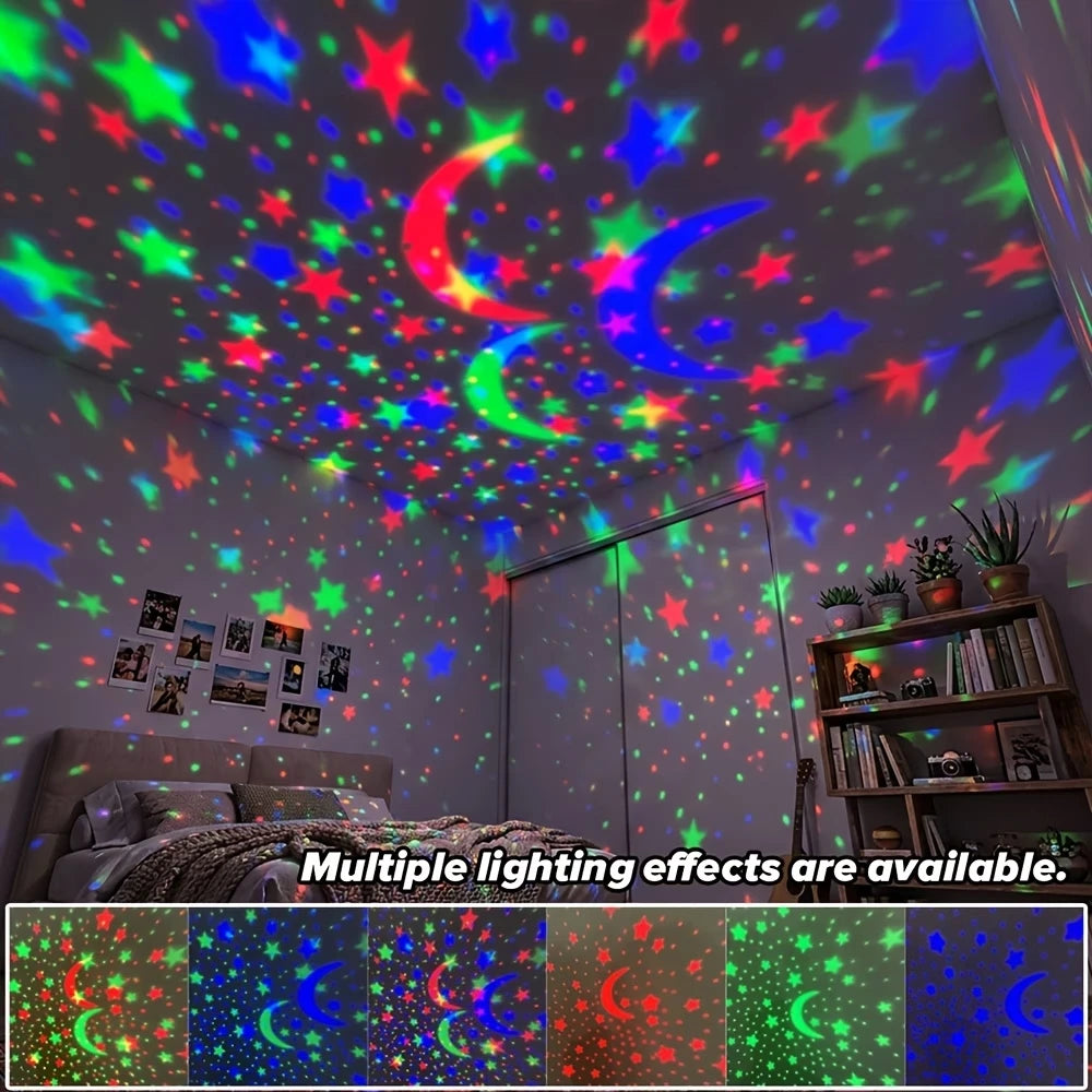 Luci LED notturne a cielo stellato, lampada proiettore USB, sfera magica, luna, stella, luci di Natale, decorazioni per l'ambiente della stanza di casa
