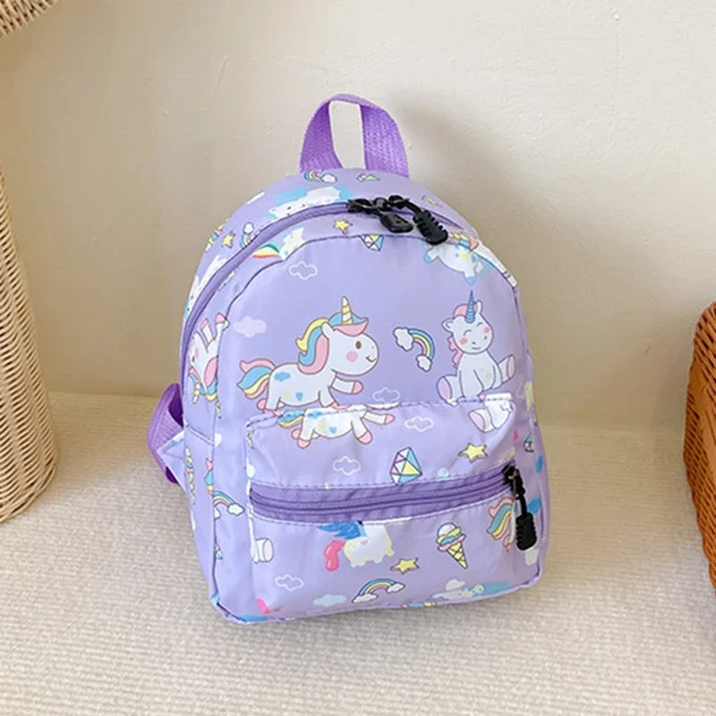 Mochila para niños con diseño de unicornio y dinosaurio de dibujos animados, bonita mochila escolar para guardería, bolsas impermeables para niños y niñas