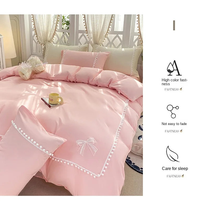 Funda de edredón de bola de vellón grueso, juego de cuatro piezas suave y cómodo, 180x220, 220x240, ropa de cama de varios tamaños, nuevo estilo
