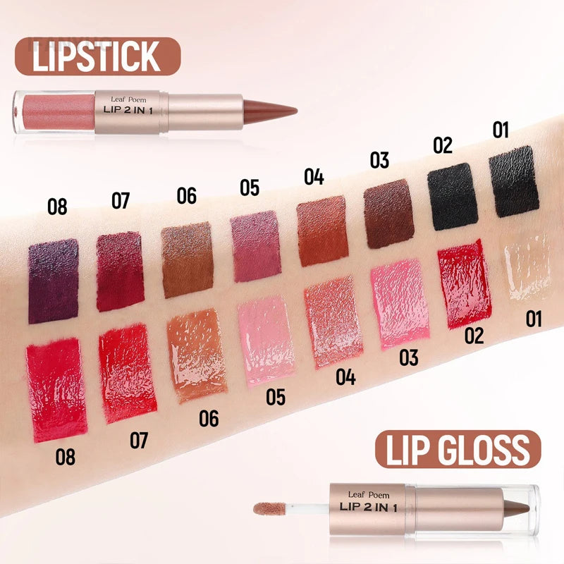 Maquillaje de Labios 2 en 1 Color Rosa Ciruela Oscuro, Delineador de Labios Mate, Brillo Labial Voluminizador con Efecto Espejo, Contorno de Labios Resistente al Agua, Maquillaje No Pegajoso