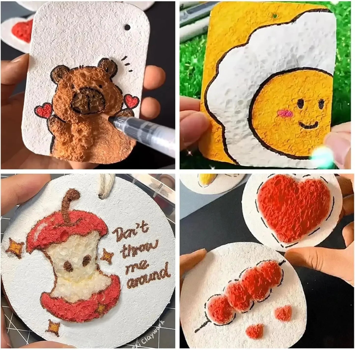 Lienzo Mágico para Dibujo 3D, Esponja para Niños, Papel para Pintar 3D, Papel para Dibujo Artístico 3D para Niños, Kit de Pintura con Textura Mágica para Niños