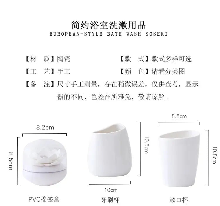 6 unids/set de cerámica de imitación de mármol, juego de accesorios de baño, dispensador de jabón/soporte para cepillo de dientes/vaso/productos jabonera