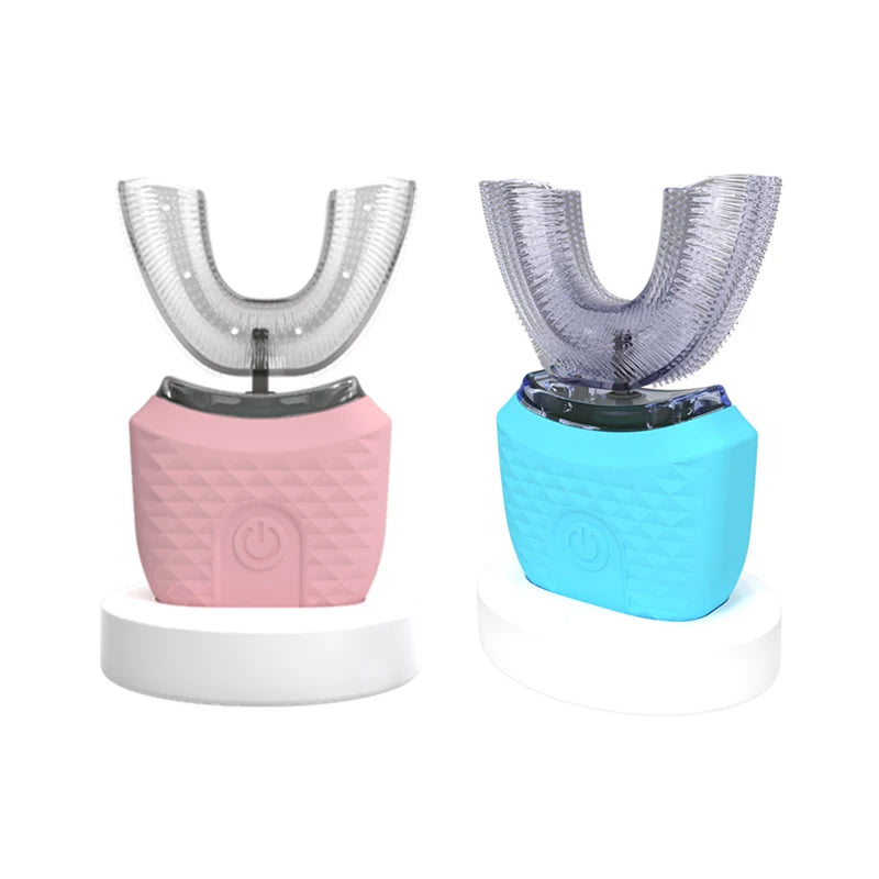 Cepillo de dientes eléctrico en forma de U para el cuidado Dental, cepillo de dientes eléctrico automático en forma de U de 360 grados