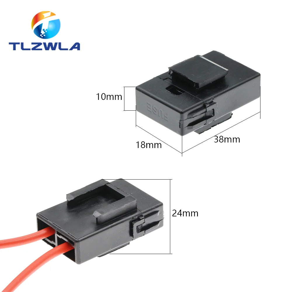 Caja de fusibles de coche mediana ATC, 18/16AWG, alambre de cobre, 32V, portafusibles pequeño con fusible y cuchilla para coche, 1A, 2A, 3A, 5A, 7,5a, 10A, 15A, 20A, 25A