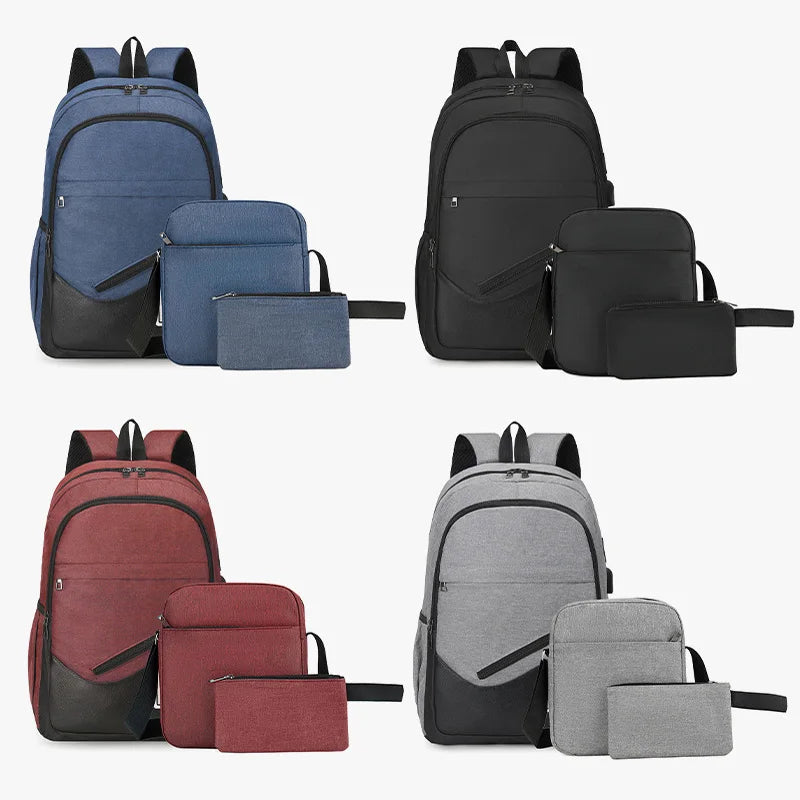 Conjunto de mochila para niños de 3 uds., mochilas de vuelta a la escuela para niñas, niños, estudiantes, mochilas para niños de primaria, bolsa de viaje de moda con carga USB