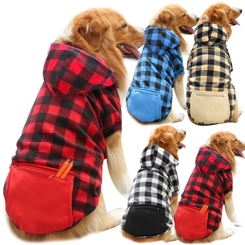 Abrigo de invierno para perros, chaqueta para mascotas, chaleco Reversible a cuadros, ropa para perros en clima frío, ropa para mascotas para perros pequeños, medianos y grandes