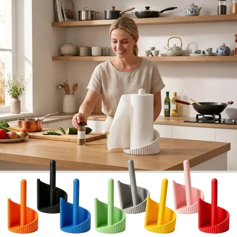 Dispensador de toallas de papel para impresión 3D, de pie, estable, para la cocina, que ahorra espacio y ofrece un sistema sencillo para guardar rollos de papel.