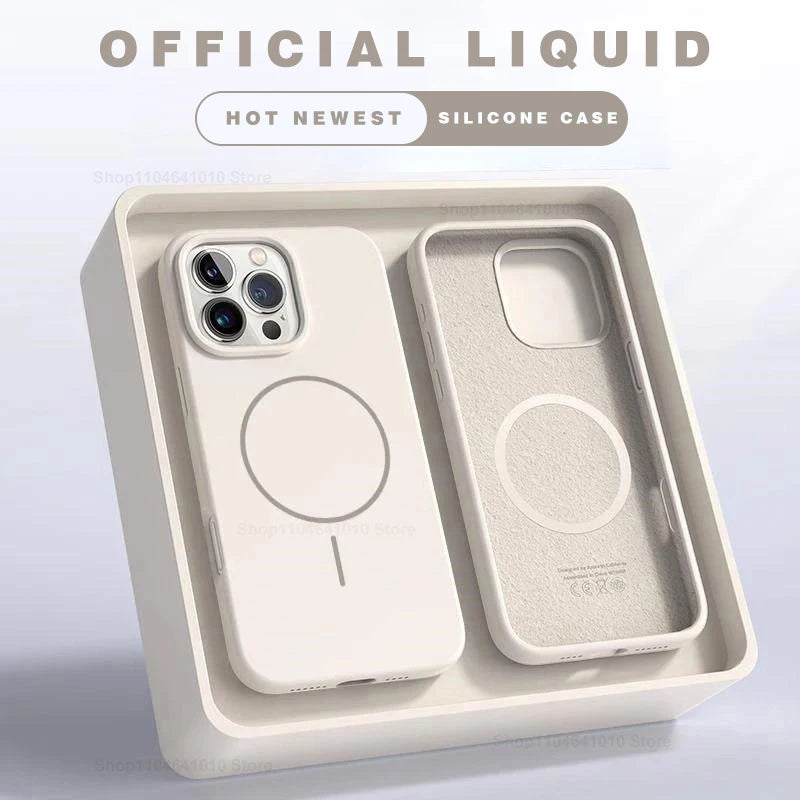 Funda de teléfono magnética para iPhone 15, 14, 16 Plus, 11, 12, 13, 17 Pro Max Air, carcasa de silicona a prueba de golpes para fundas de carga inalámbrica Magsafe, fundas de teléfono iphone 17 16 pro max