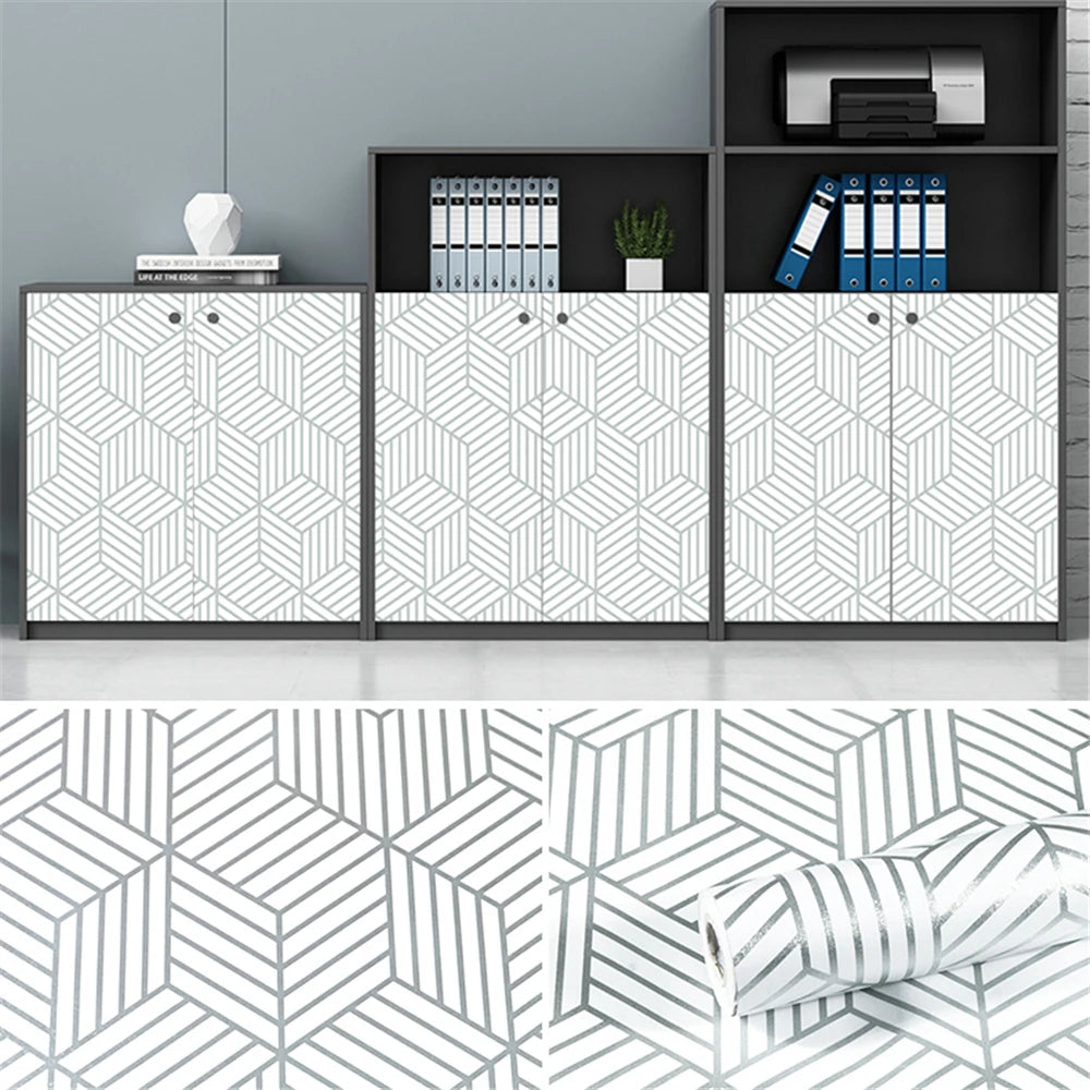Papel tapiz hexagonal geométrico, papel tapiz autoadhesivo extraíble, papel de vinilo para decoración del hogar y dormitorio