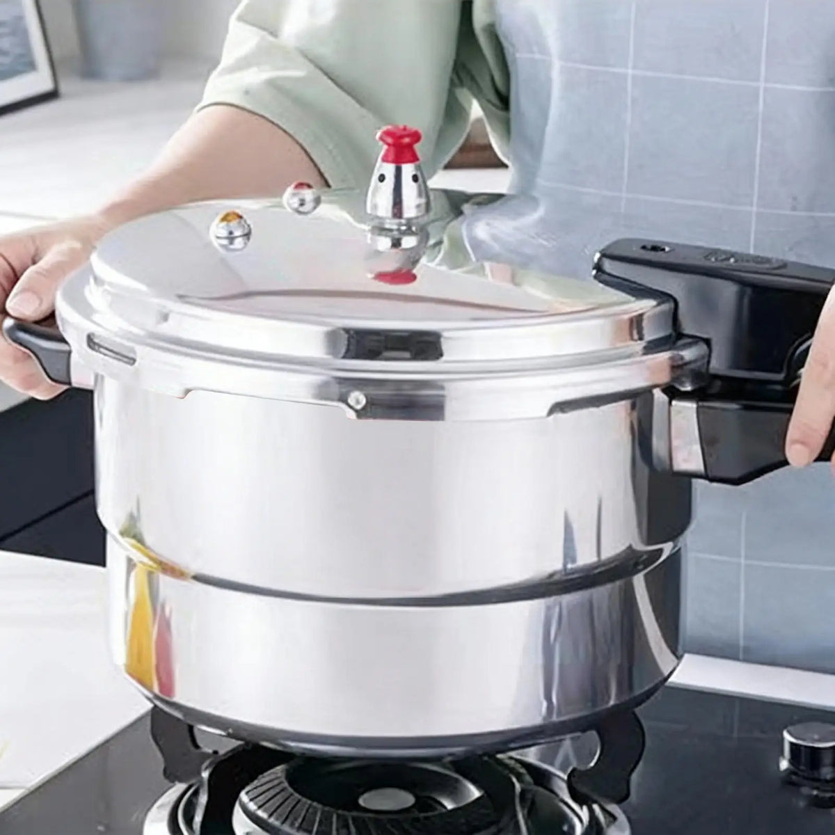 Olla a Presión de Acero Inoxidable de 7L con Rejilla para Cocinar al Vapor, Apta para Estufas Eléctricas y de Gas, Ahorra Energía, Utensilios de Cocina Seguros