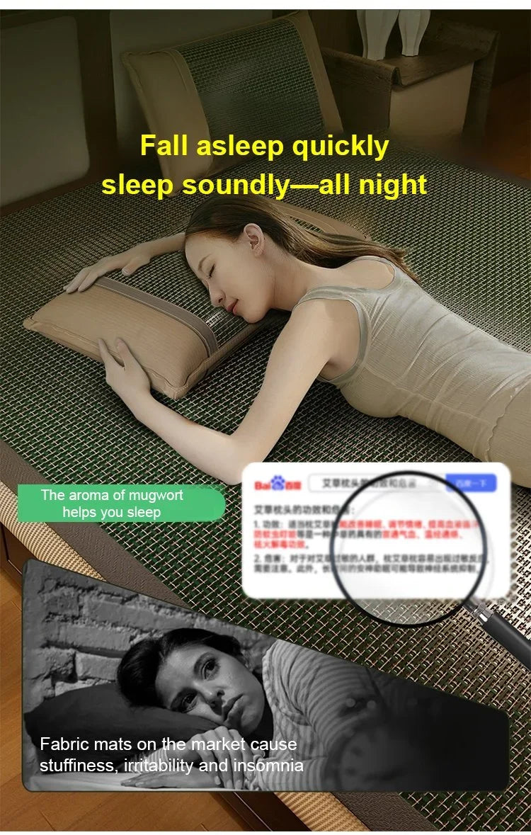 Colchoneta refrescante de seda helada para verano, de bambú natural plegable de doble cara, para camas de 1.5/1.8m, ideal para dormir sin ropa en el hogar o dormitorio.