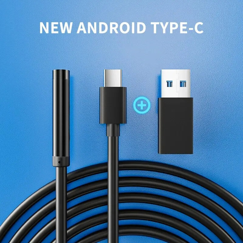 Cámara endoscópica TYPE-C de 7,0 MM, impermeable IP67, 6 LED, ajustable, USB, Android, boroscopio de inspección Flexible para teléfono y PC