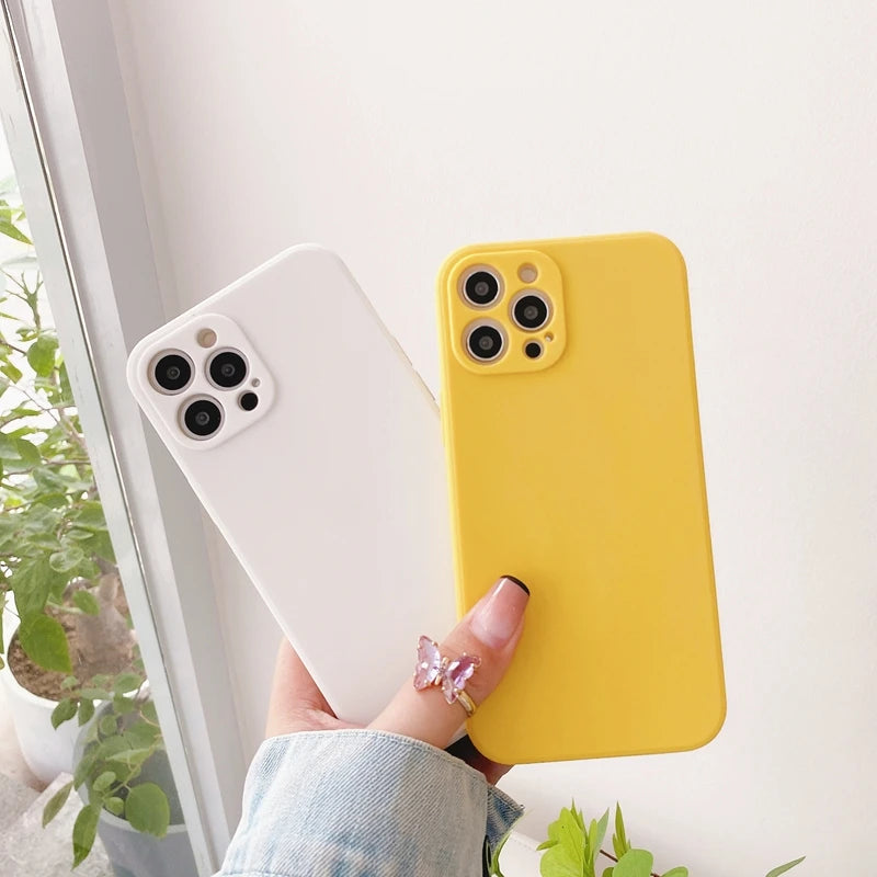Funda de teléfono con protección de cámara para iPhone 11, 12, 13, 14 Pro Max XS X XR 7 8 Plus SE 2020, fundas traseras de parachoques a prueba de golpes