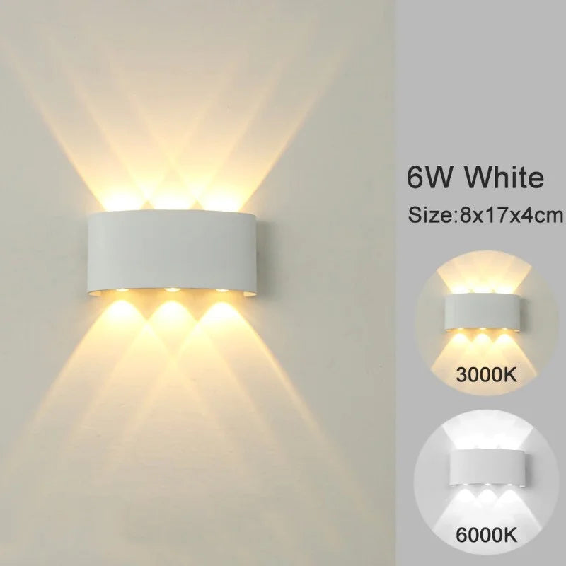 Apliques de pared LED, lámpara moderna para interiores y exteriores, luces blancas de montaje en pared arriba y abajo para decoración de sala de estar, pasillo y dormitorio