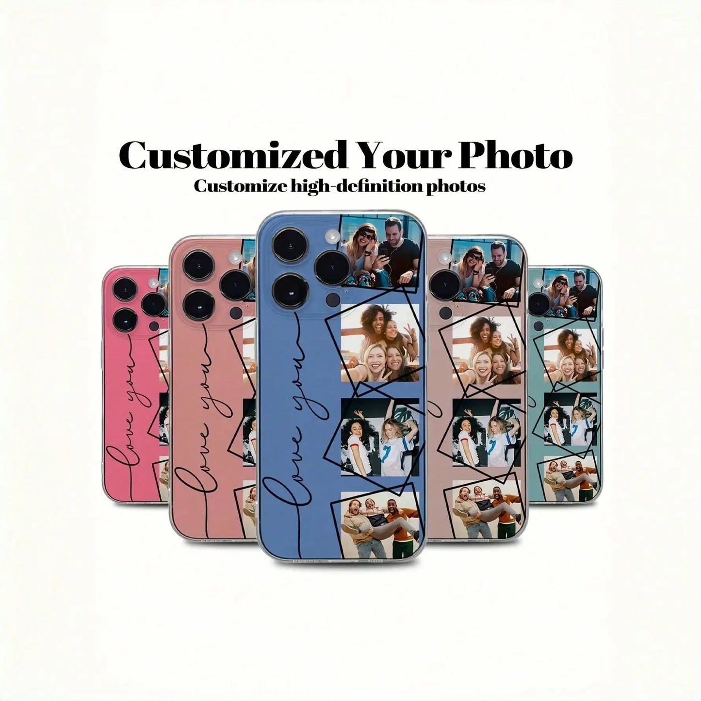 Funda Protectora Personalizada de TPU Suave para iPhone 17, 17Air, 16, 16E, 15, 14, 13, 12, 11Pro Max, Mini, SE 2020, 2022, XS, XR, 7, 8 Plus