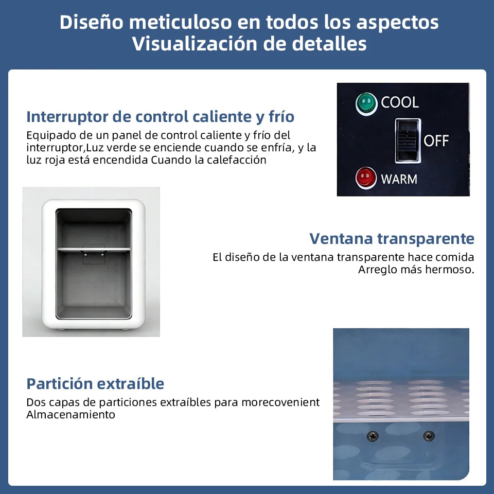 Mini refrigerador de belleza de 4L con función de enfriamiento y calentamiento, para uso en casa y en el coche, almacenamiento refrigerado para productos de cuidado de la piel para mantenerlos frescos.