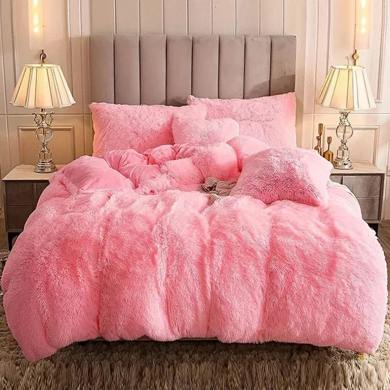 Juego de funda nórdica de felpa de lujo de 3/4 piezas: ropa de cama acogedora y suave, perfecta para el confort del dormitorio, ideal para habitaciones de invitados y dormitorio Aesth