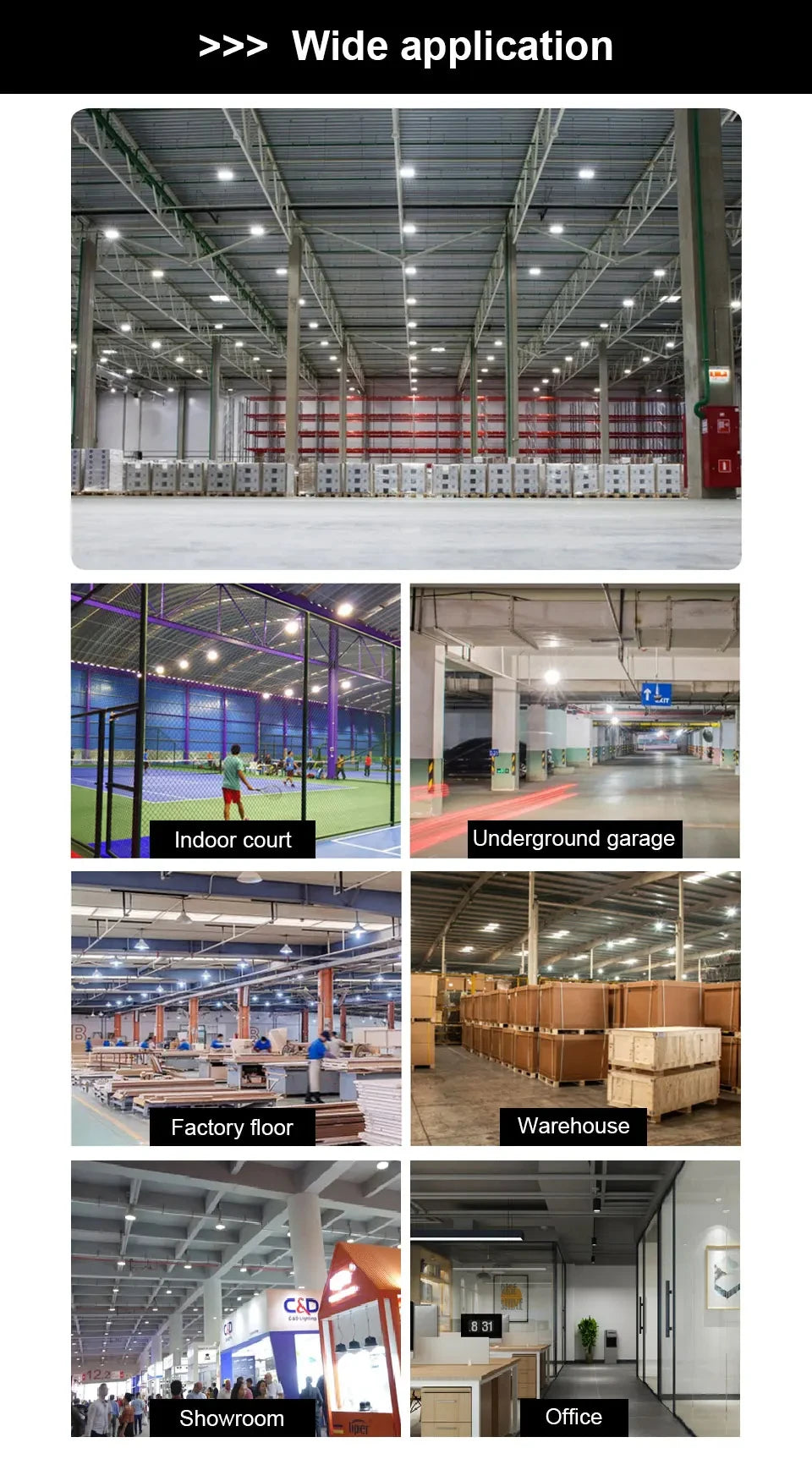 Bombilla LED E27 de alta potencia, 220V, luz superbrillante de ahorro de energía para el hogar, garaje, almacén, oficina, iluminación interior