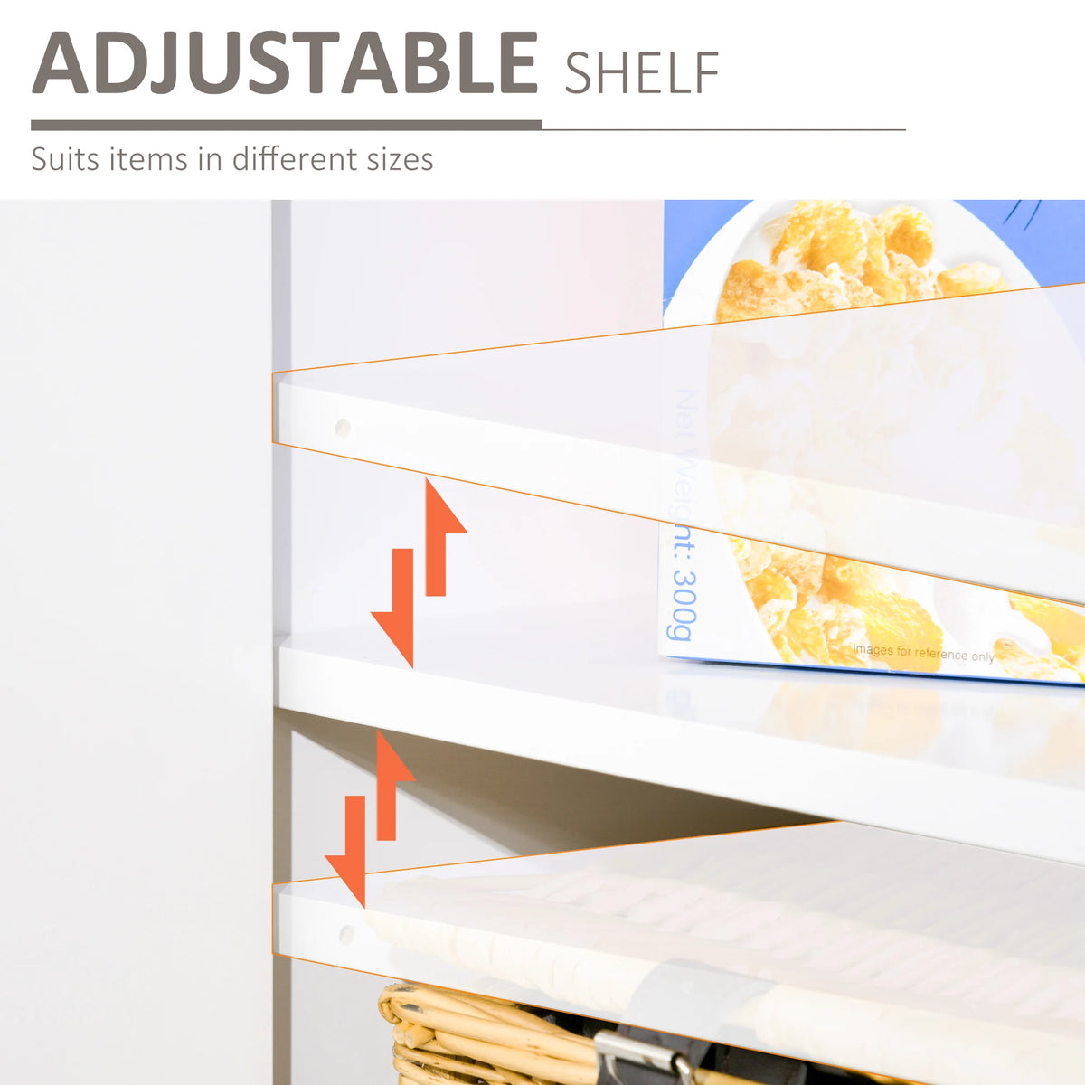 Aparador de 3 Puertas, Mueble de Cocina, Mueble para Cafetería con Patrón Chevron, Estante Ajustable y Patas de Metal, Madera Natural