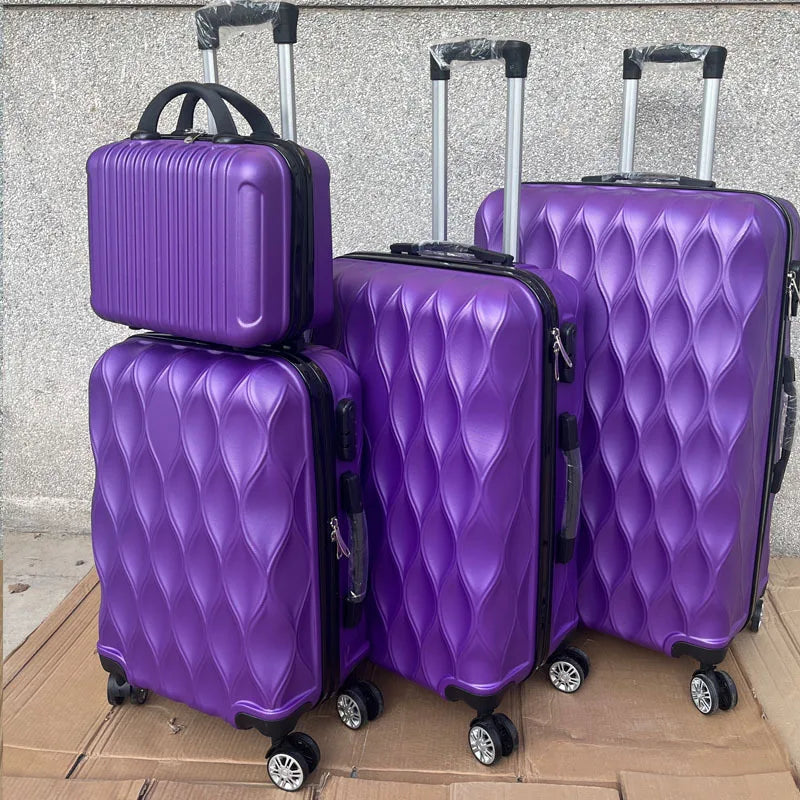 Juego de Maletas de Viaje de Cuatro Piezas con Ruedas Universales ABS, Juego de Maletas de Mano para Viajes y Viajes de Negocios en Tamaños de 14, 20, 24 y 28 Pulgadas