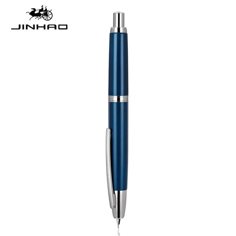 JINHAO 10 pluma estilográfica de prensa, punta retráctil EF/F de Metal con Clip, convertidor de pluma de tinta para escribir, suministros escolares, papelería PK A1 A2
