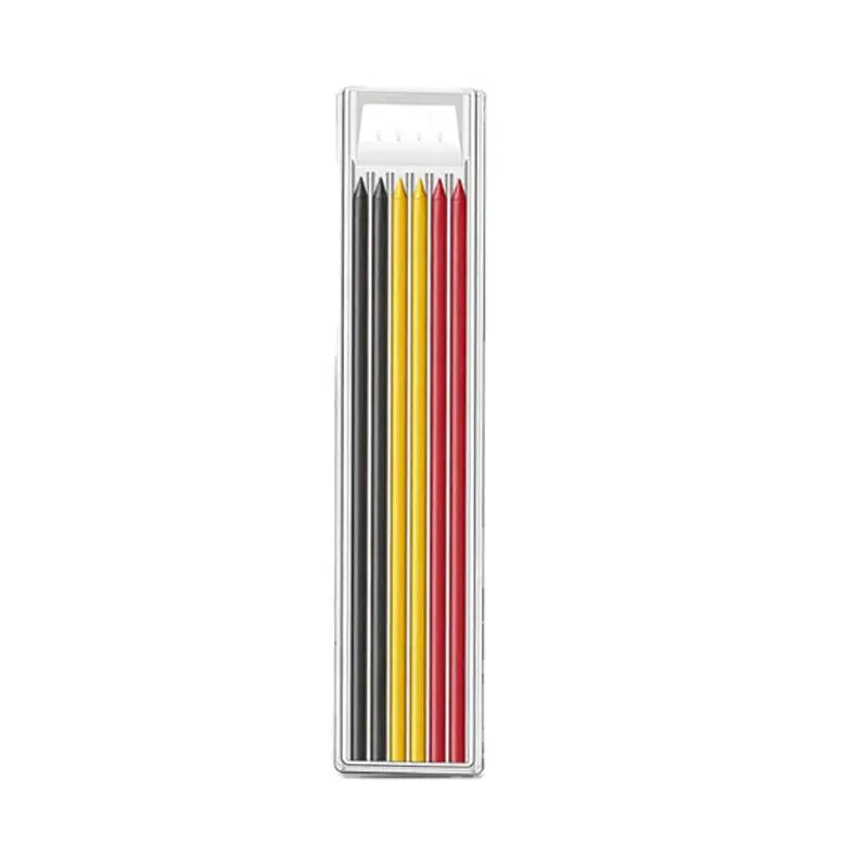 Lápiz mecánico de carpintero sólido de 2,8mm con afilador para construcción de carpintería, lápiz de carpintero de cabeza larga, suministro de papelería