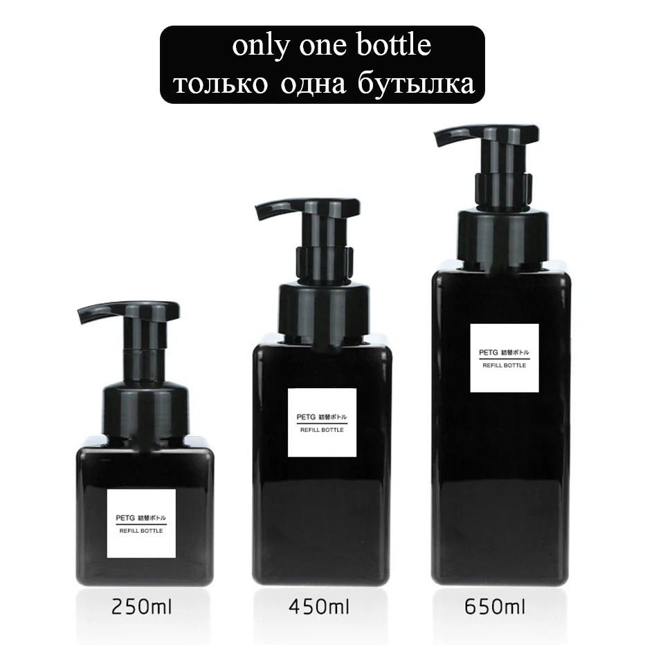 Dispensador de jabón espumoso vacío, desinfectante de manos para baño, champú, loción de lavado corporal, botella con bomba rellenable, contenedor de espuma