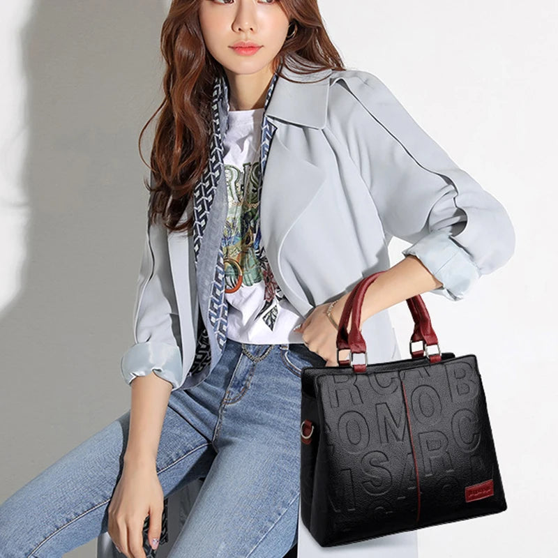 Bolsos cruzados informales de cuero PU para mujer, bolso de mano de diseñador de lujo, bolso de hombro de viaje de gran capacidad