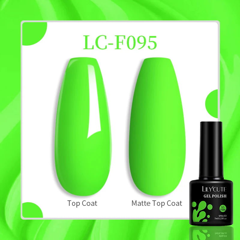 LILYCUTE-esmalte en Gel para uñas, barniz semipermanente para manicura, con LED UV, 129 colores, 7ML