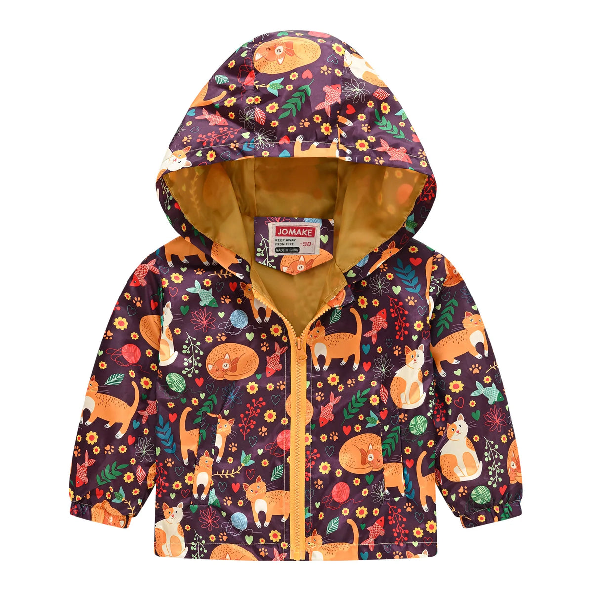 Chaqueta impermeable con capucha para niños y niñas, cortavientos con cremallera y estampado de dinosaurio de dibujos animados, a la moda, novedad
