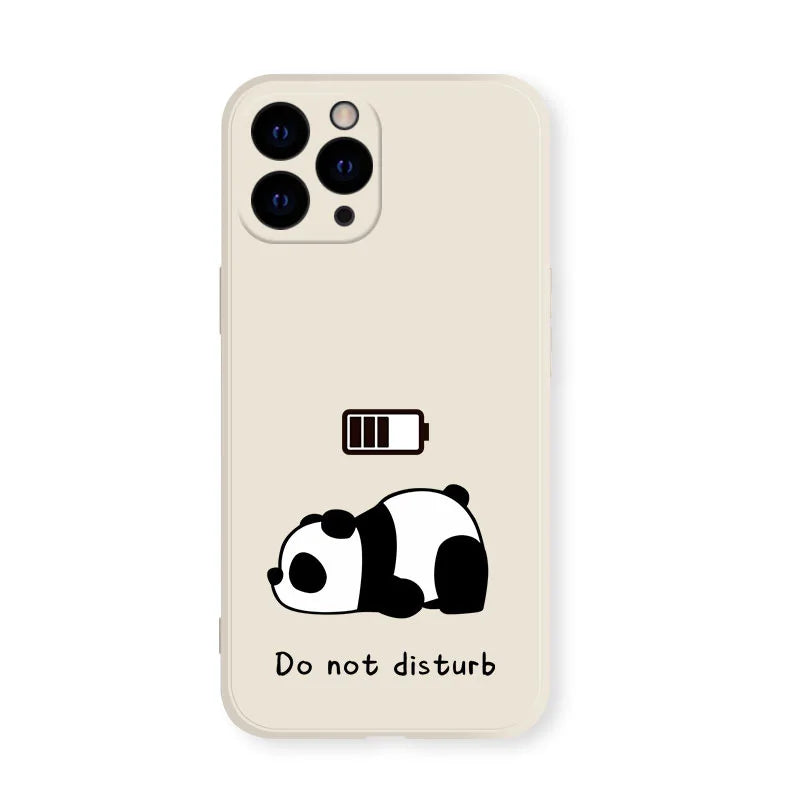 Funda de teléfono divertida con diseño de perro Panda para iPhone 17 14 15 12 11 13 16 Pro Max Mini 7 8 Plus SE, funda transparente de Animal bonito