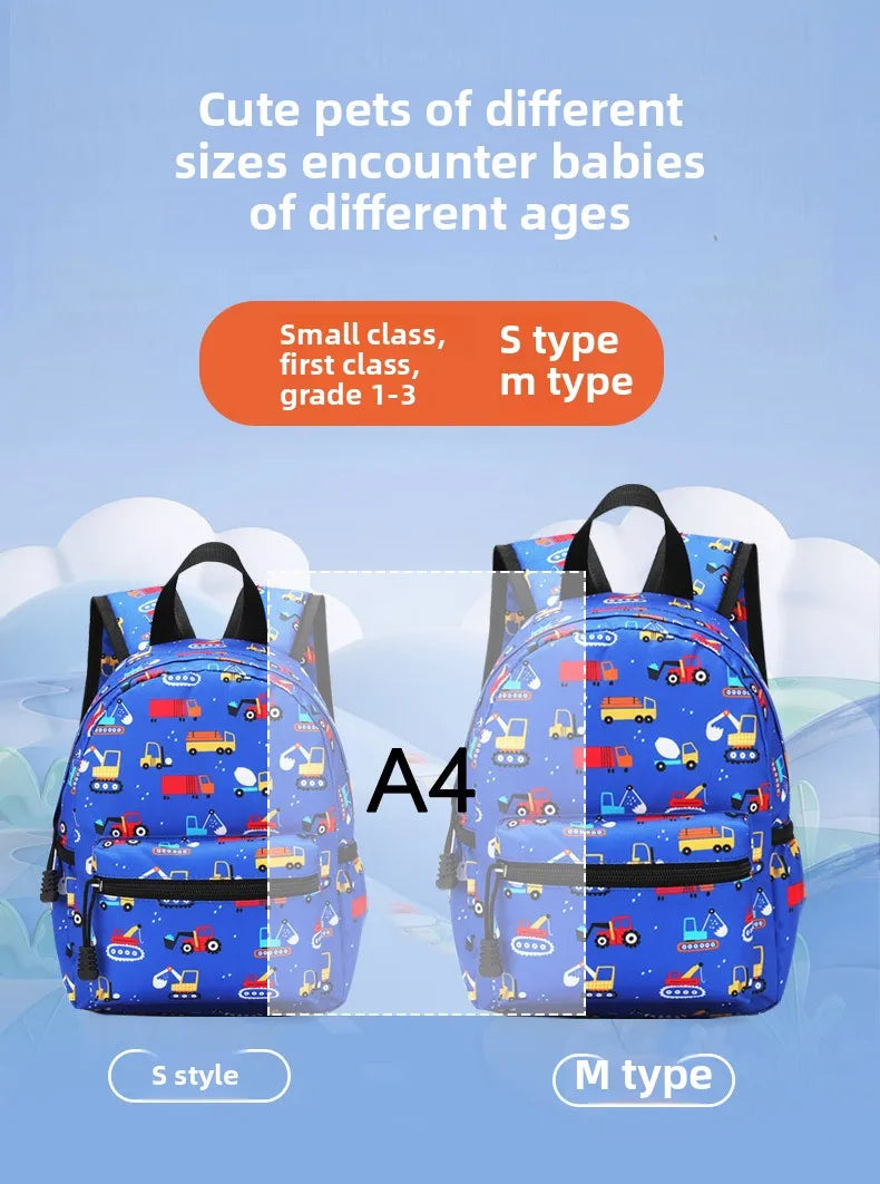 Mochila Infantil de Dibujos Animados, Ligera, para Jardín de Niños y Escuela, con Protección Ergonómica para la Columna Vertebral, para Niños y Niñas, Estilo Casual y Moderno
