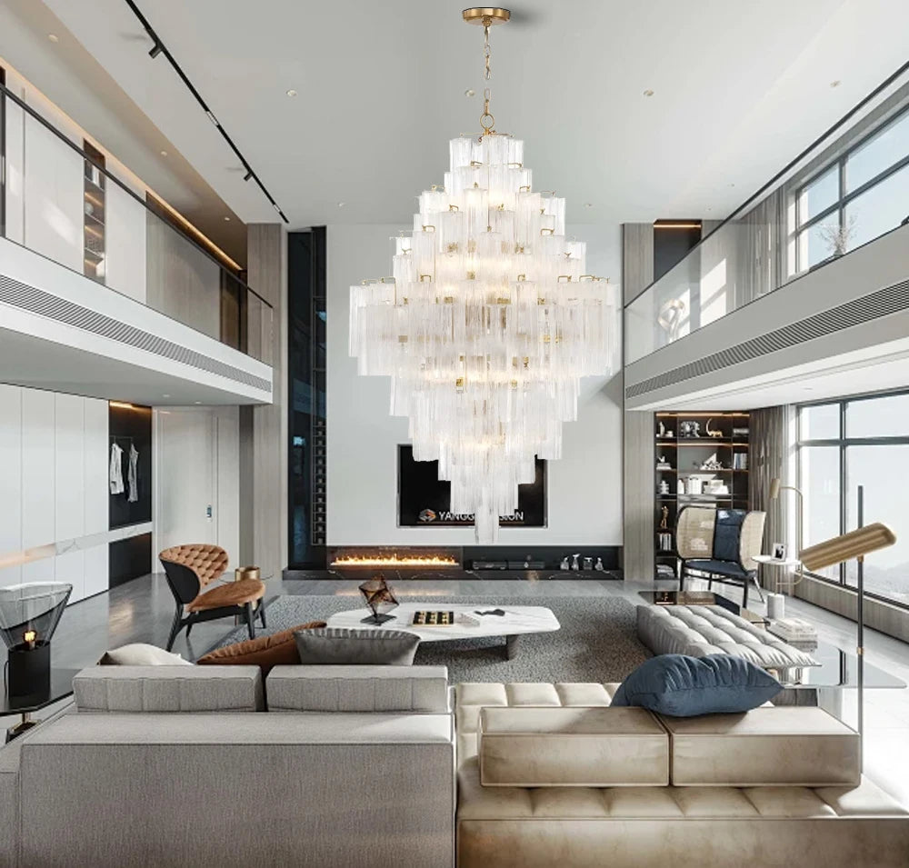Lámparas de lujo, candelabro de cristal antracita, brillo dorado, regulable, lámpara de techo, iluminación para sala de estar, iluminación interior para el hogar