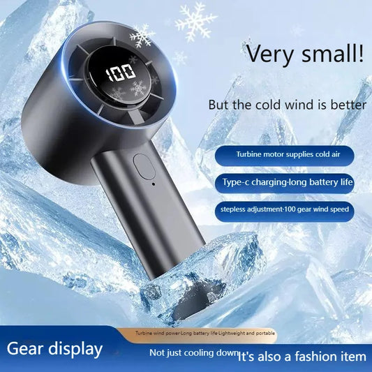 Mini ventilador portátil de mano con pantalla LED refrigeración semiconductora 100 velocidades batería recargable USB ventilador para exteriores